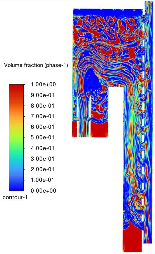 Gas separator chamber — CFD · multiphase flow