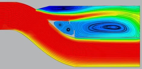 Intermediate housing flow path — CFD · velocity field