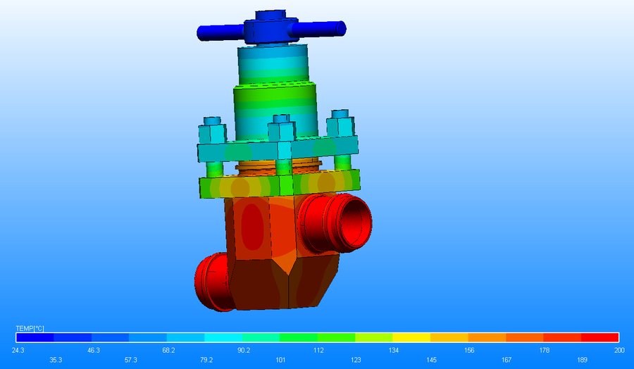 Valve temperature field — APM and ANSYS compared