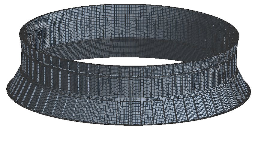 Fan cooling tower — Mesh model, fibreglass housing